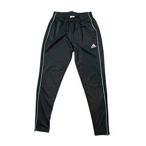 Adidas Womens Pants Small Black Ankle Zip Track Joggers Sweatpants Running